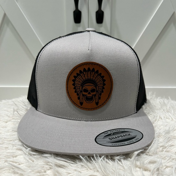 Flat bill SnapBack hat Aztec skull - Picture 2 of 2